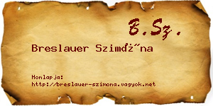 Breslauer Szimóna névjegykártya